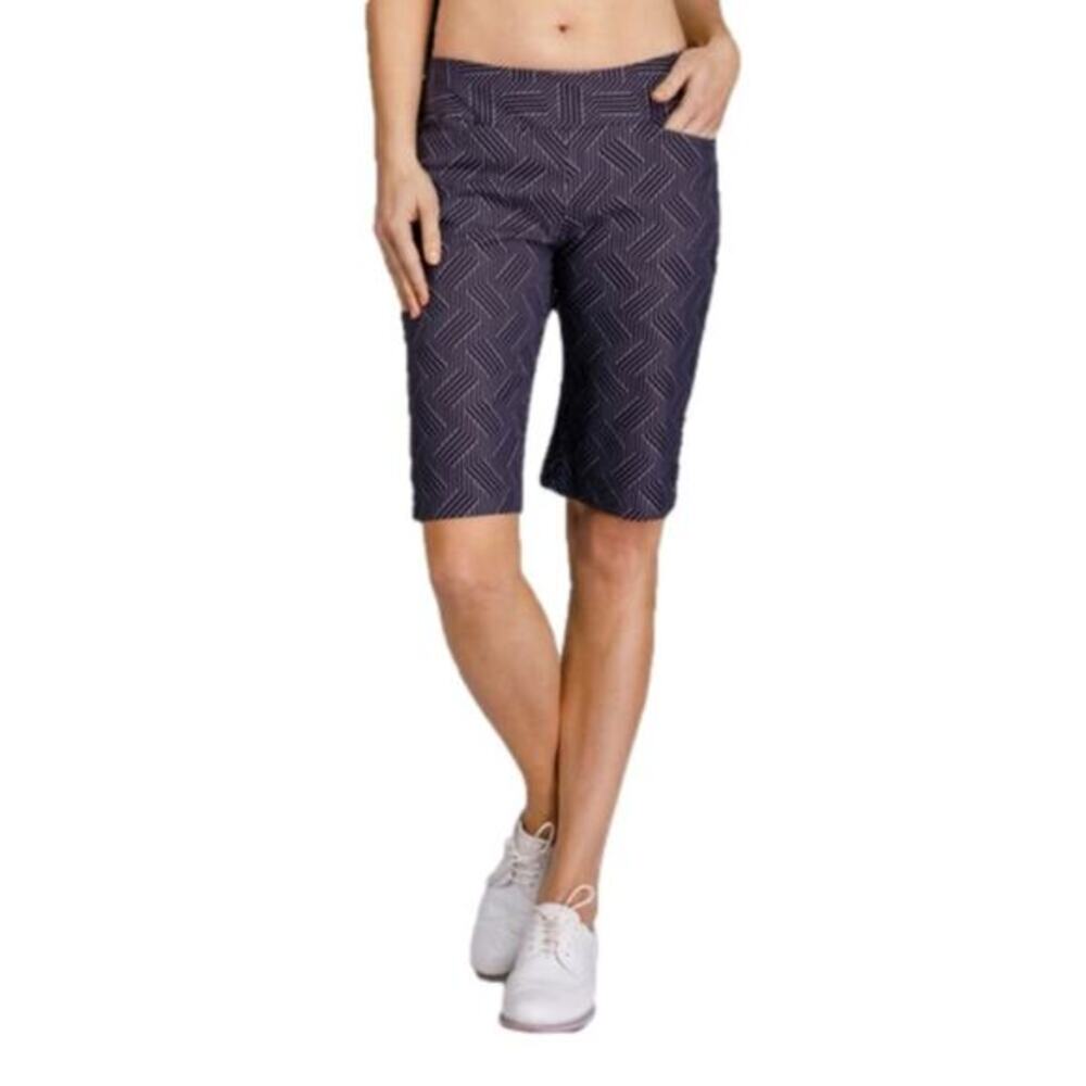 Tail Activewear Womens 8 Black White Geometric Bermuda Golf Shorts GR4565-F255